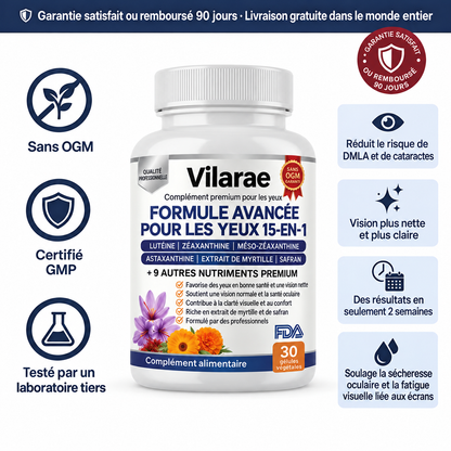 Vilarae 15-en-1 Formule Avancée pour les Yeux
